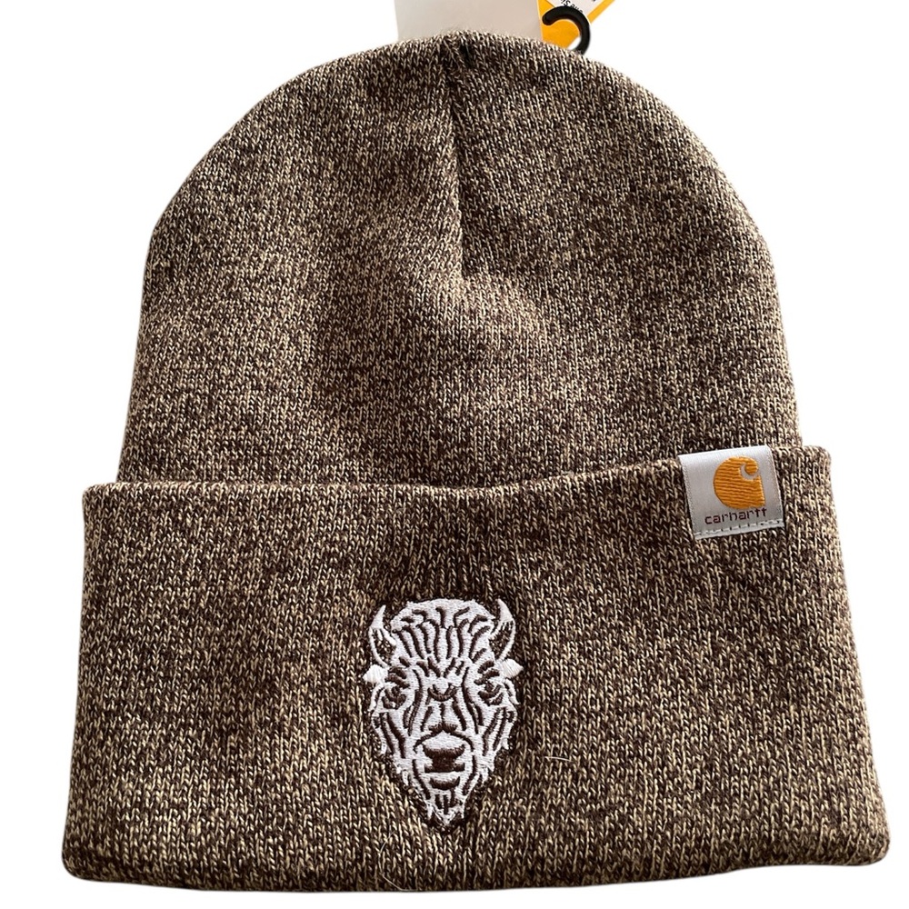 Carhartt Beanie with Buffalo Design - Brown